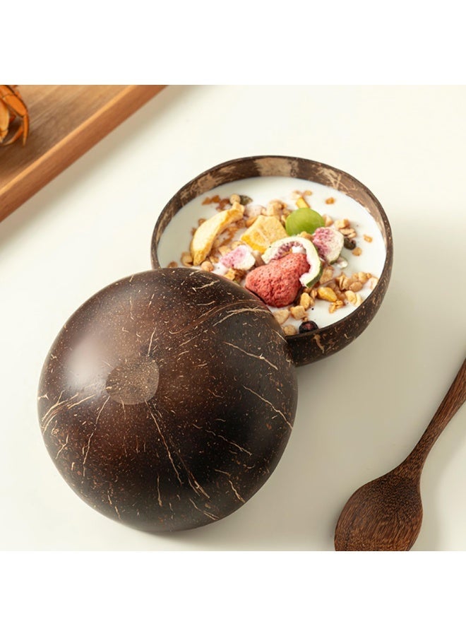 Bukela 5-piece Natural Raw Coconut Shell Bowl Brown (D)13cm+ 600ml - Image 5